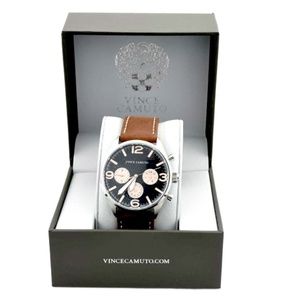 Vince Camuto Mens 42mm Black Dial Watch